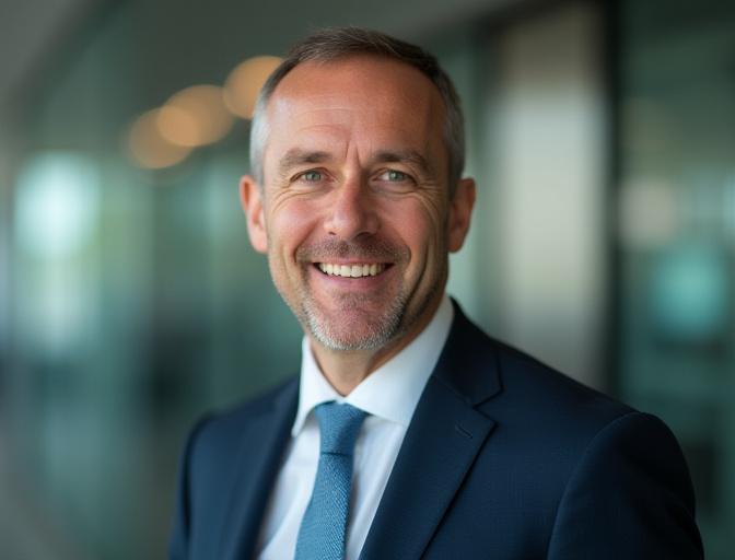 安全ロジスティクス責任者、山本大輔の真剣で信頼感のあるポートレート