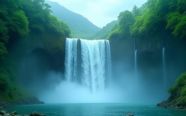 鹿児島の滝での瞑想