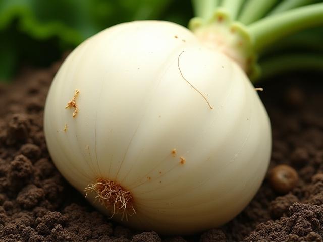 巨大で丸々とした桜島大根が畑に実っている様子