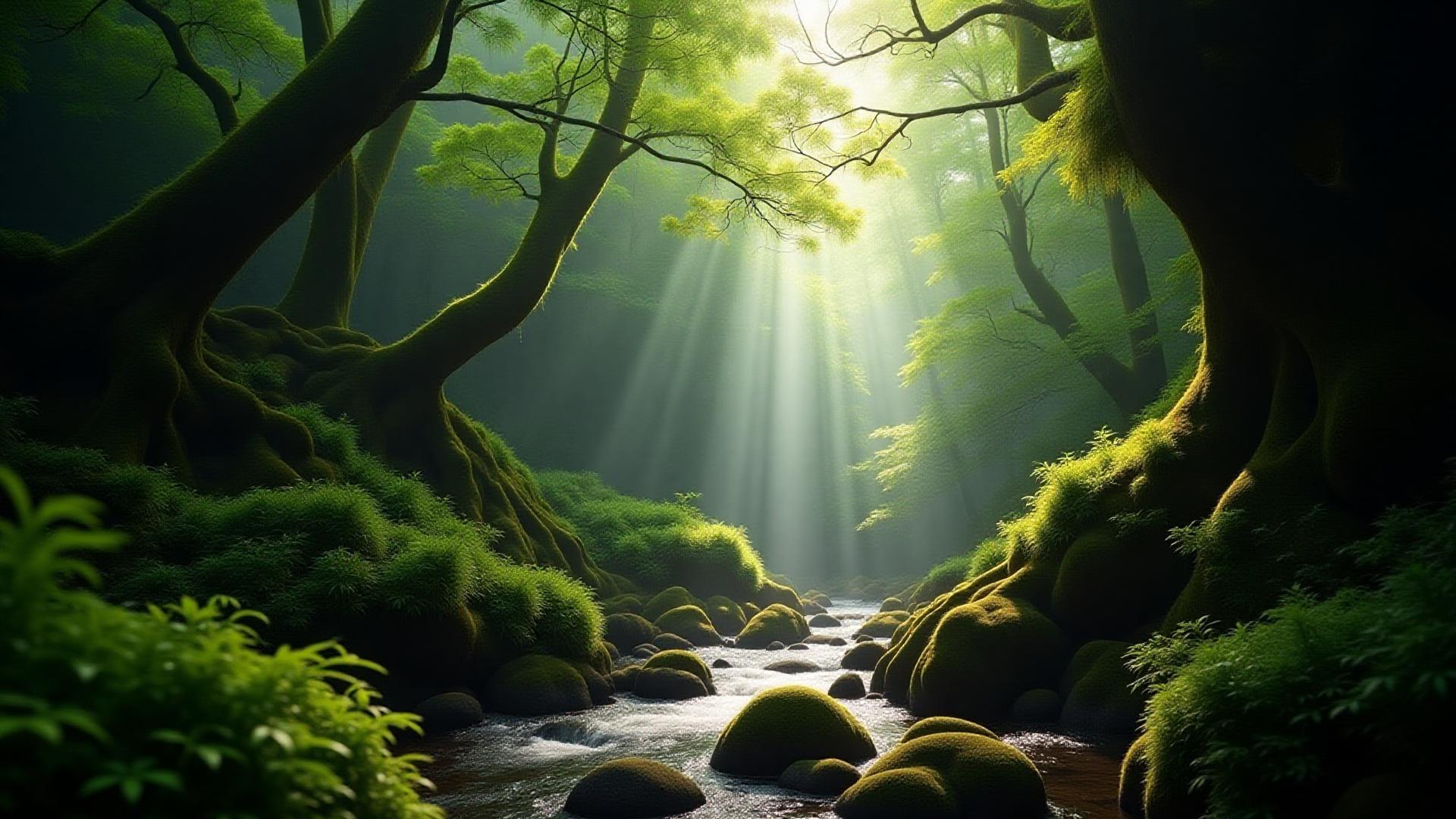 屋久島の苔むした森