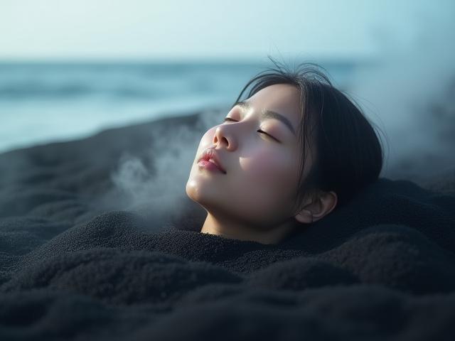 指宿砂むし温泉での体験風景